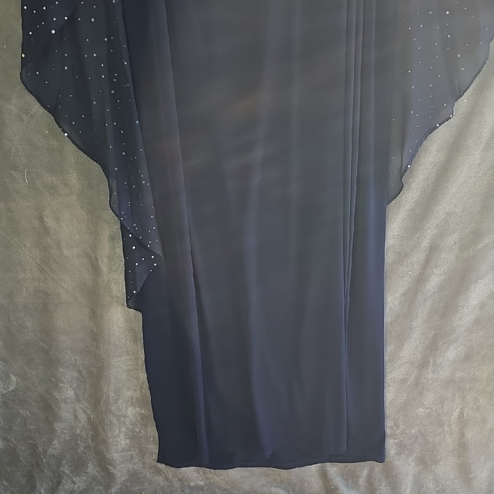 Glamour Navy Dress with Silver Accents - Picture 4 of 13